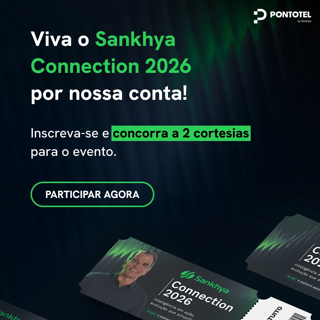 Banner promocional do Sankhya Connection 2026: inscreva-se e concorra a 2 cortesias para o evento.