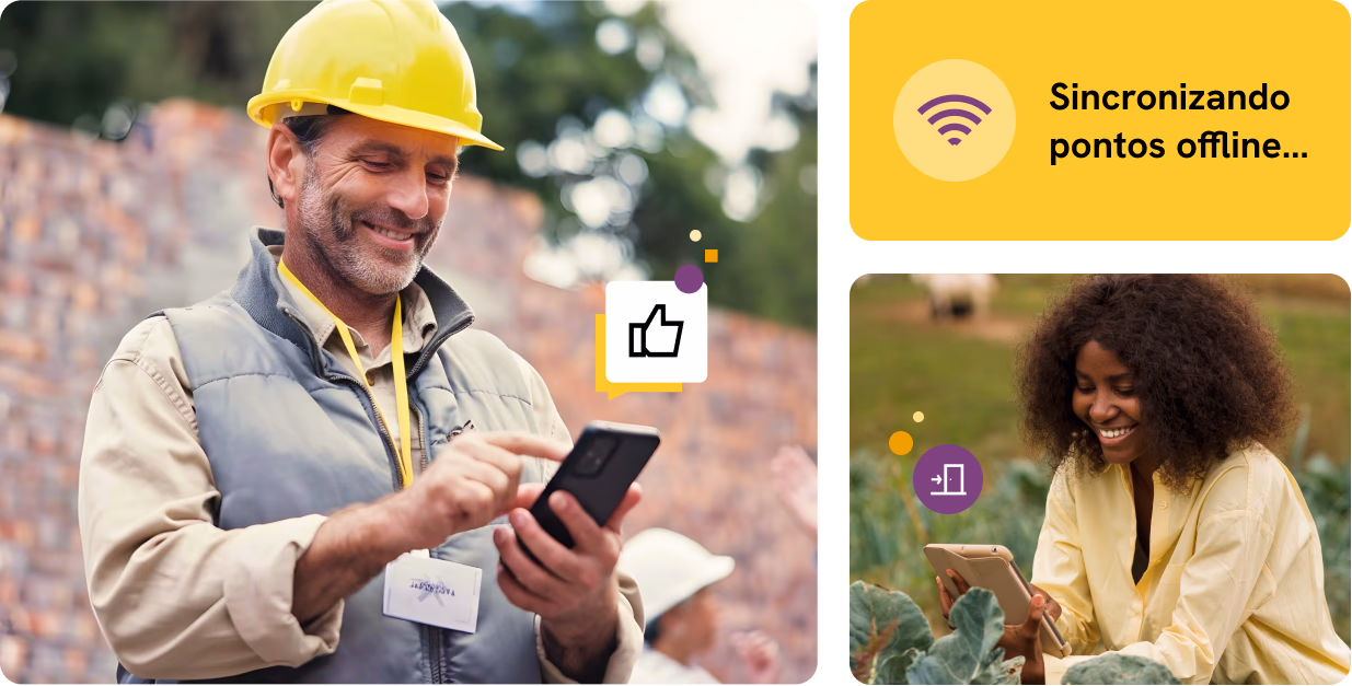 Registro de ponto com geolocalização para colaboradores externos.