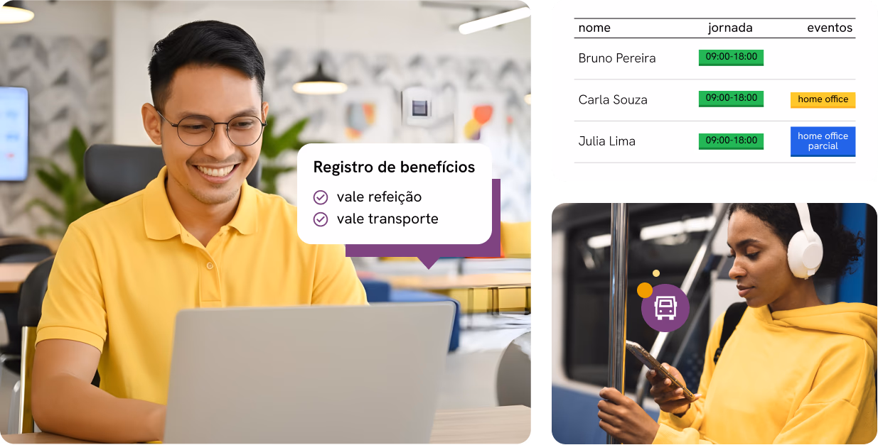 Equipe híbrida usando Pontotel para registro de jornada.