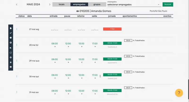 Time corrections in the Pontotel system
