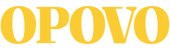Logotipo da palavra OPVO em letras maiúsculas amarelas.