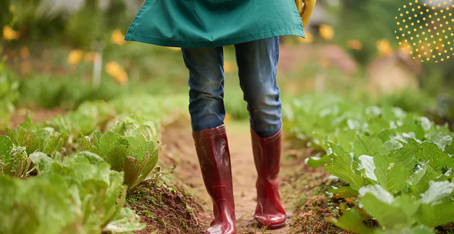 imagem de uma pessoa andando na terra usando botas