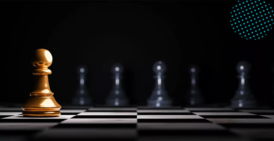 imagem de um tabuleiro de xadrez com peças