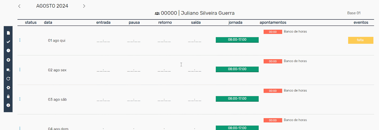 GIF mostrando registro de ponto digital com prova de vida no app Pontotel