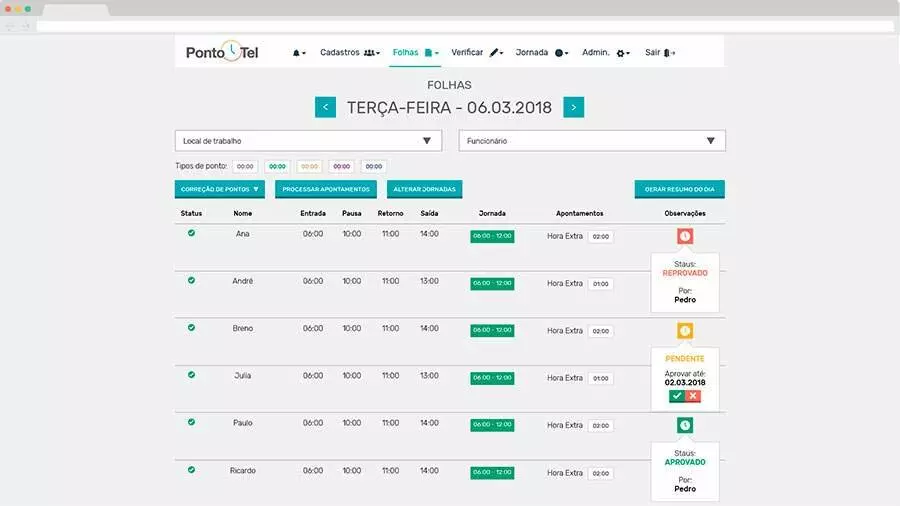 departamento pessoal ferramentas online pontotel