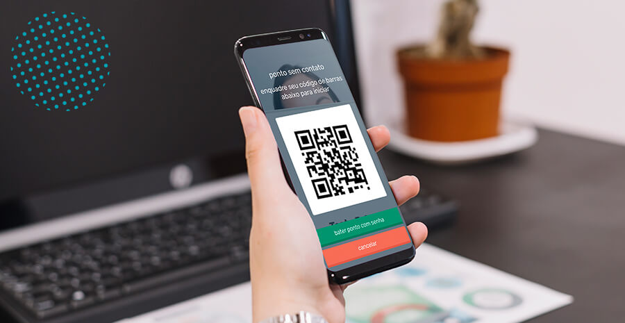 imagem de um celular formando um QR code