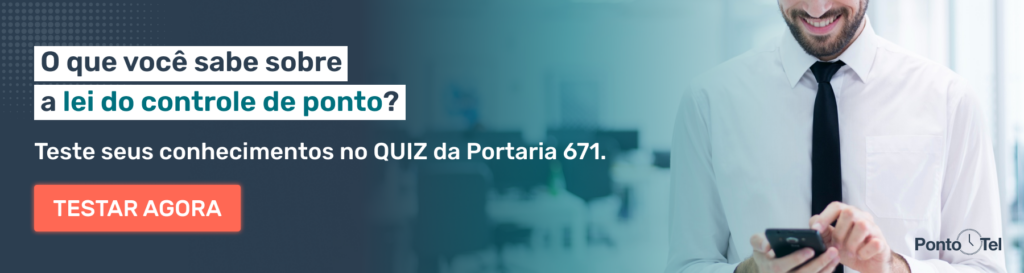 chamada para teste de conhecimentos sobre lei do controle de ponto